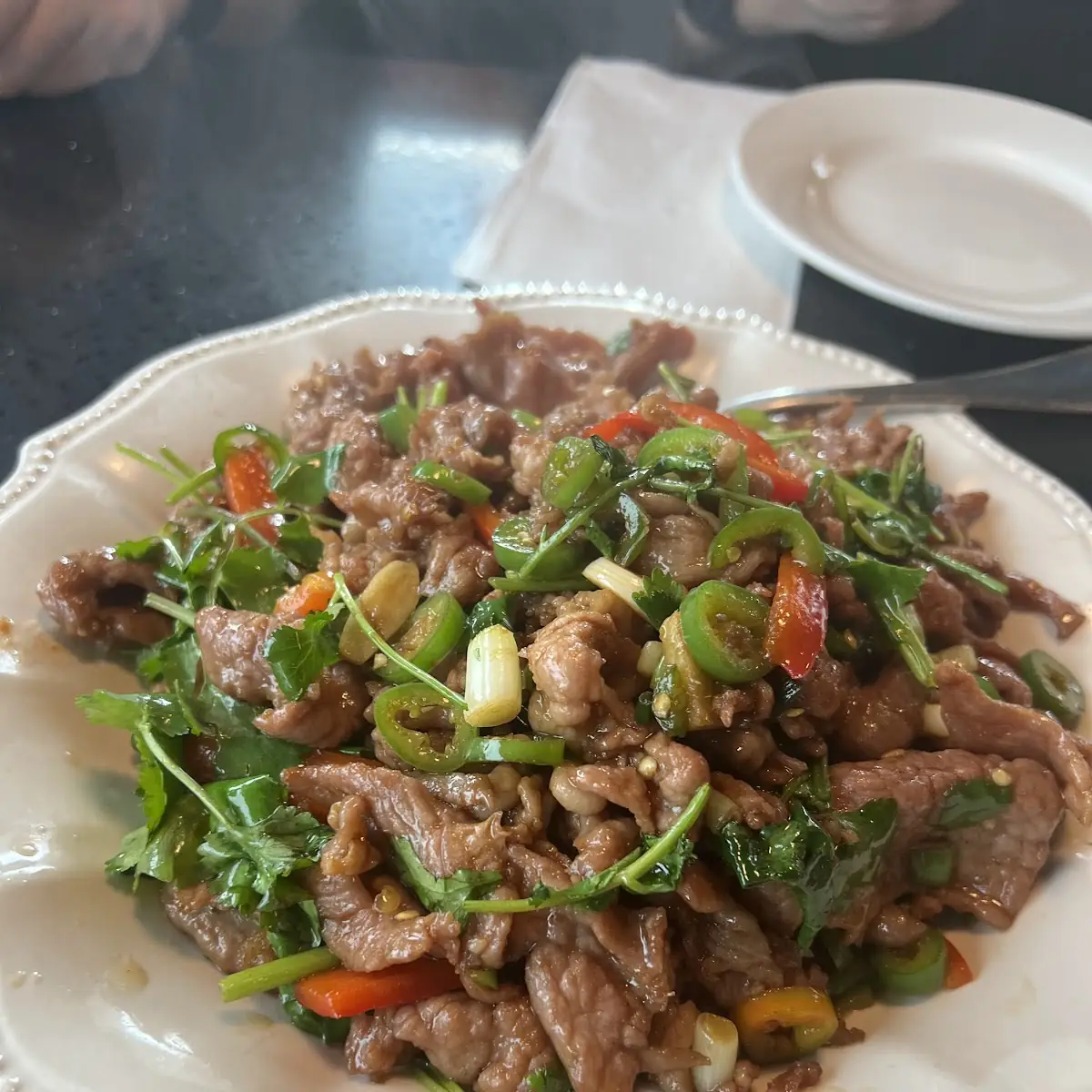 Sautéed Sliced Beef with Green Chili