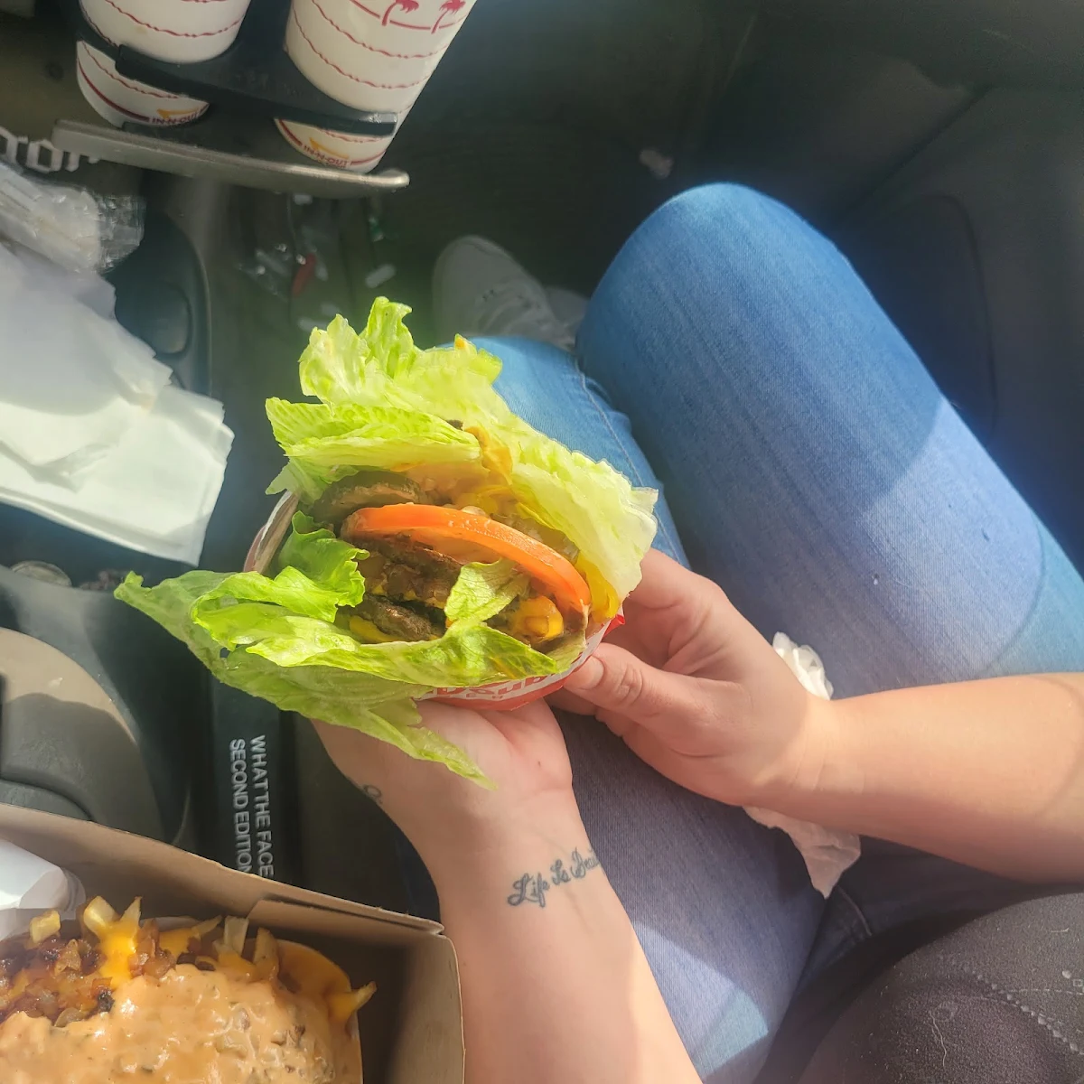Double Double Cheeseburger Animal Style and Double Double Cheeseburger with Fries Lettuce Wraps