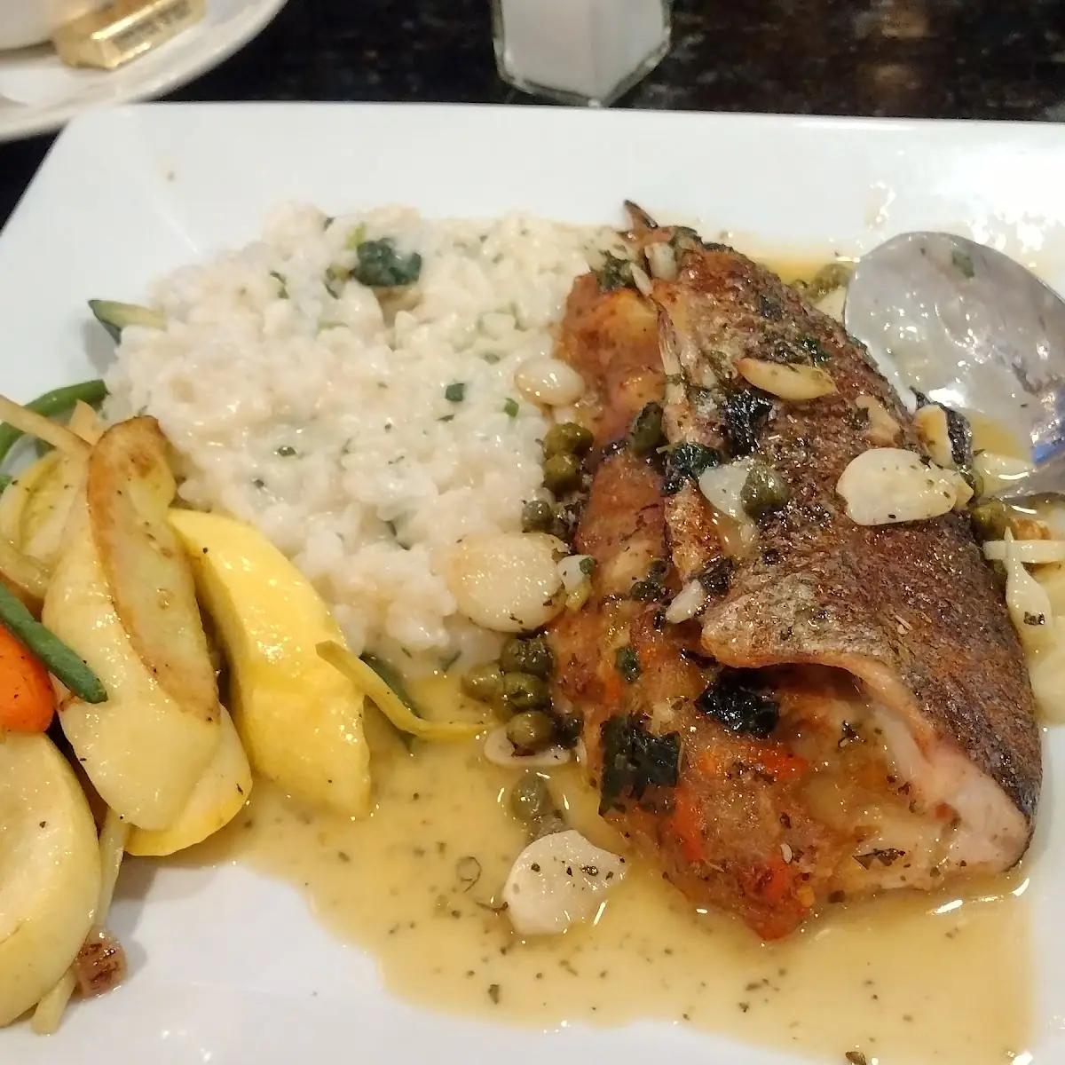 Trout Risotto Mixed Vegetables
