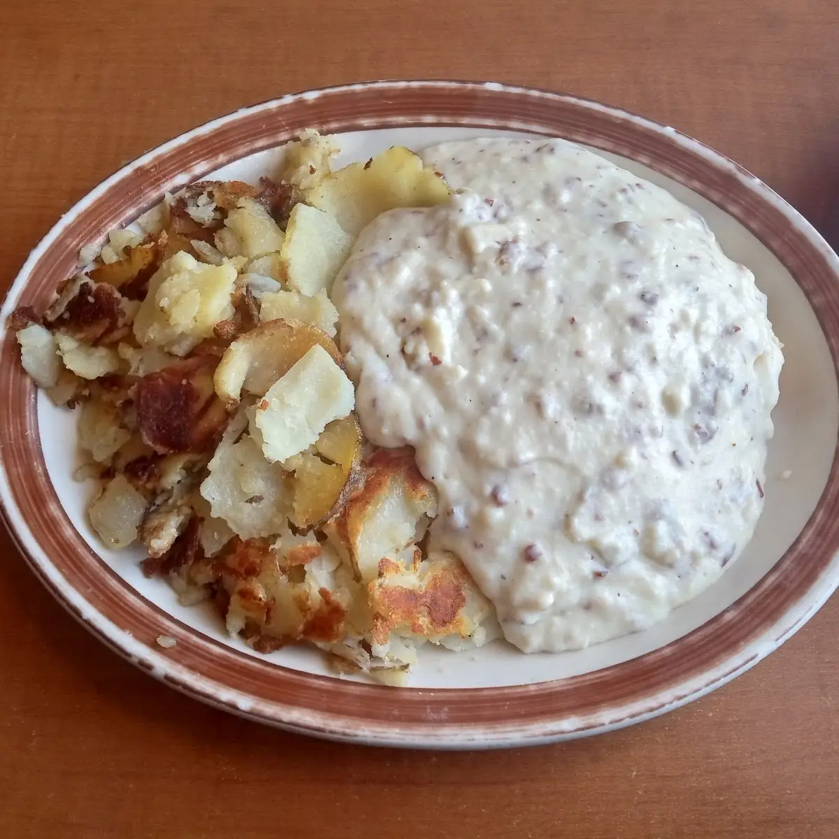Creamed Chipped Beef over Toast with Homefries