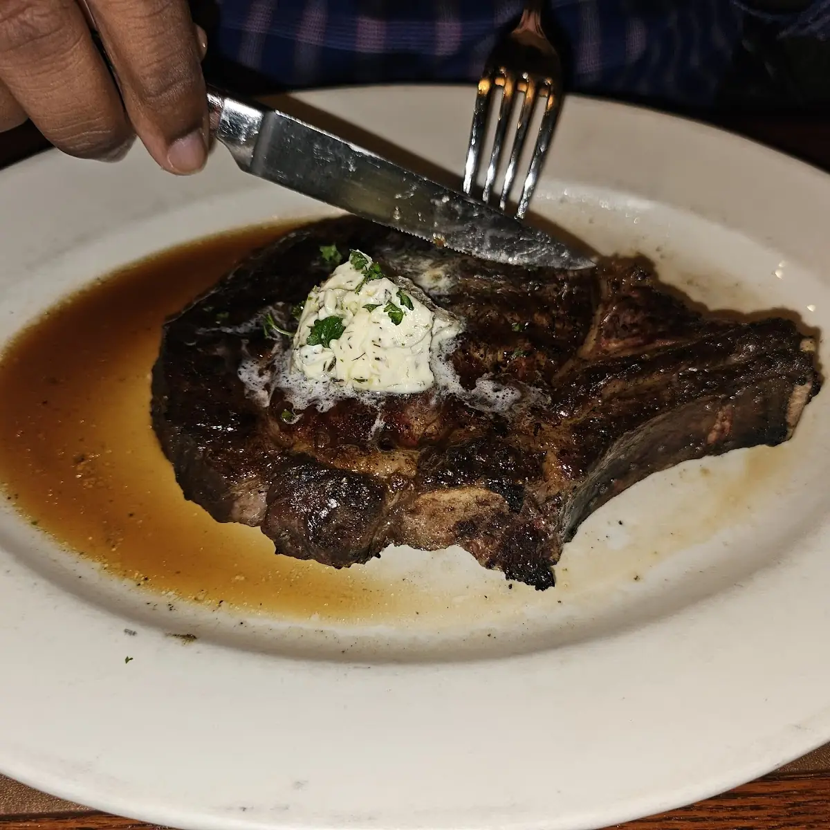 Medium Rare Piedmontese Ribeye Steak