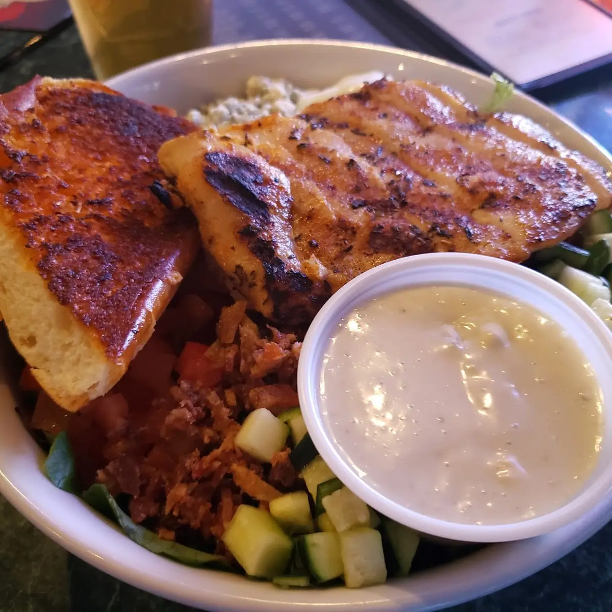 Grilled Chicken Salad with Blue Cheese Dressing