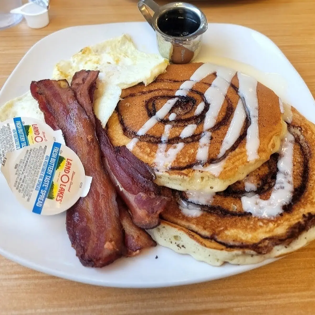 Cinnamon Roll Pancake Combo