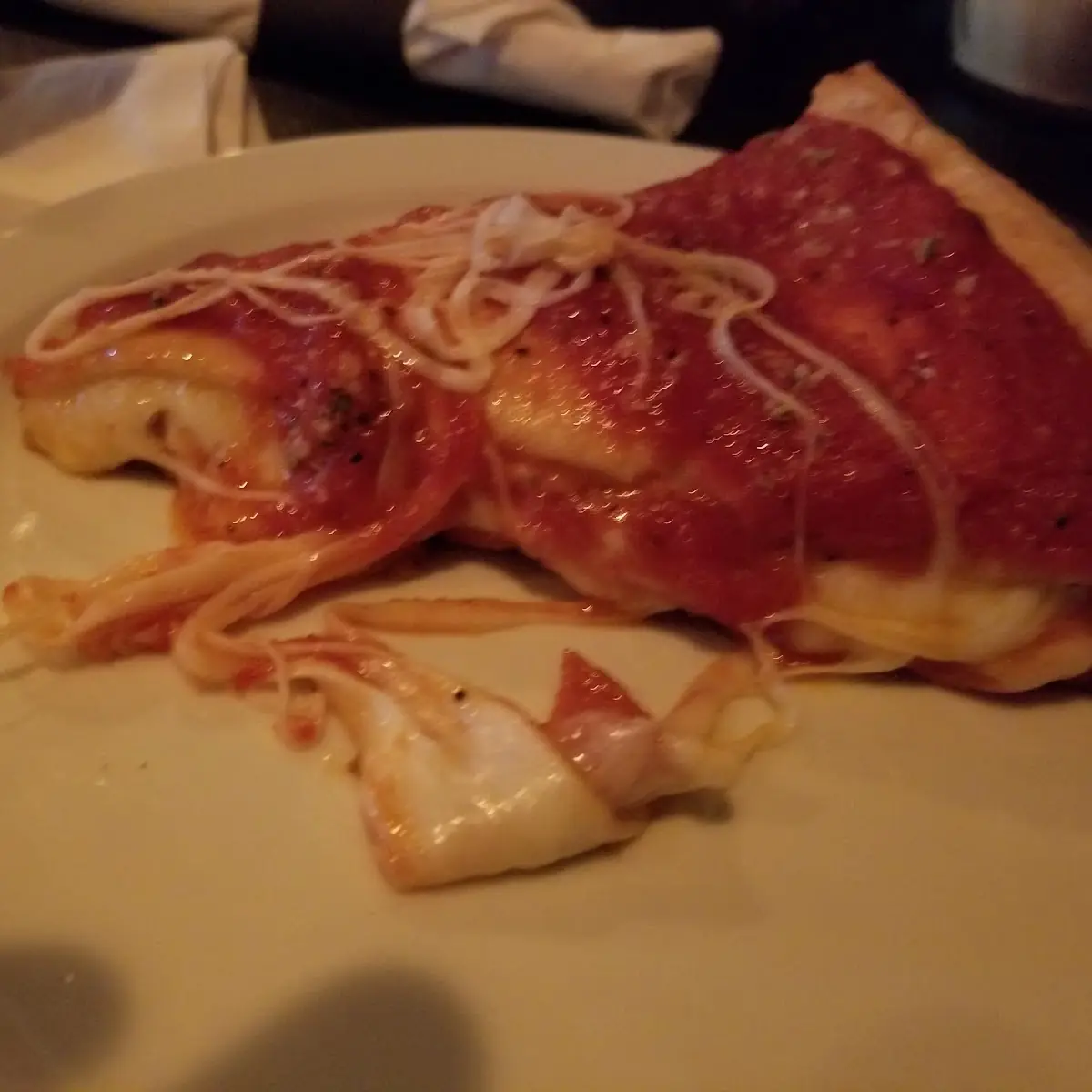 Chicago Style Pepperoni Pizza Slice