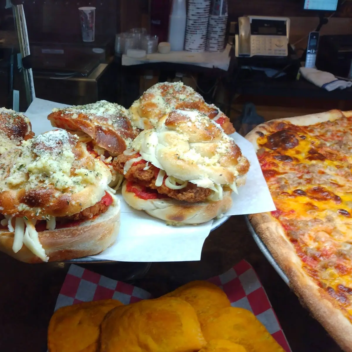 Garlic Knot Chicken Parm Sandwich