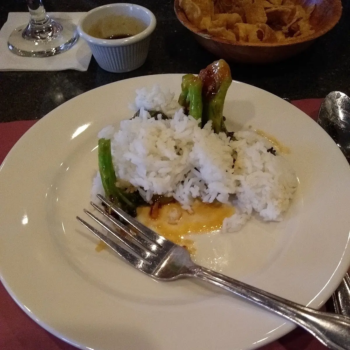 White Rice and Broccoli with Garlic Sauce