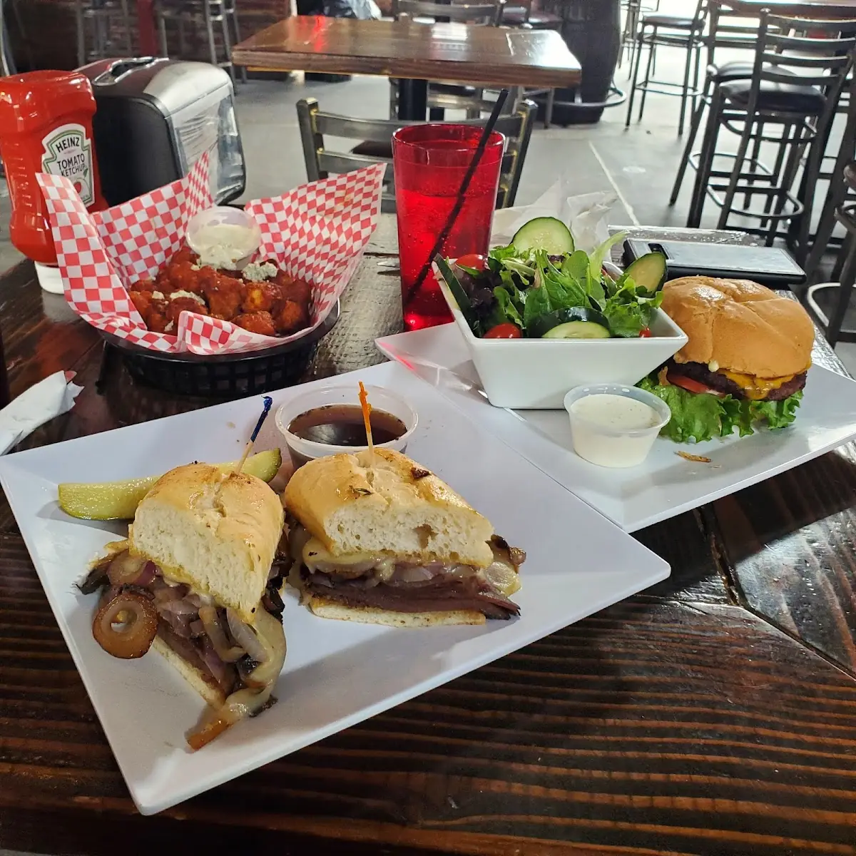 French Dip Kick'n Cauliflower BYO Burger