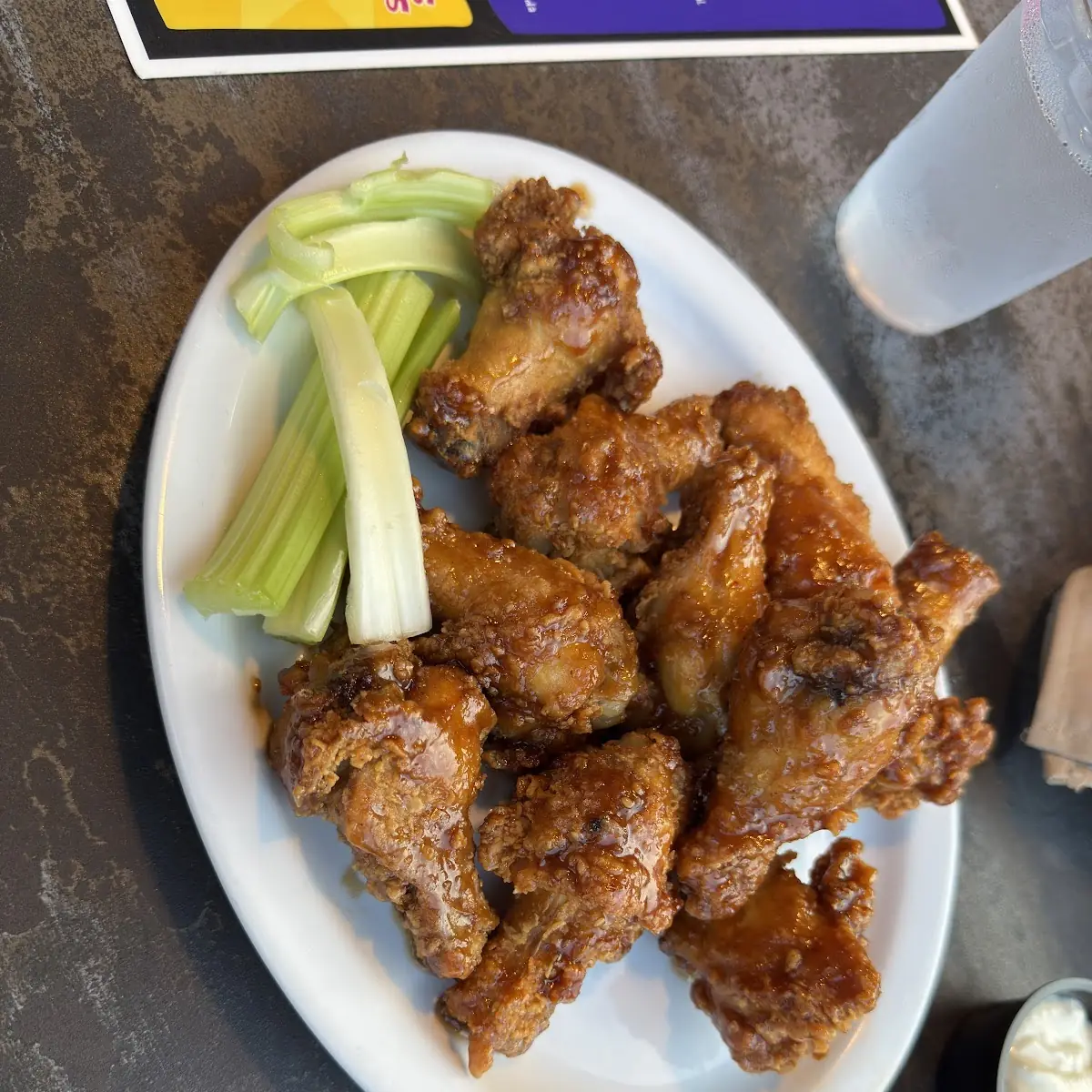 Barbecue Chicken Wings with Celery Sticks