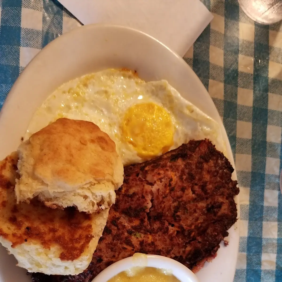 Corned Beef Hash Eggs Biscuit Grits