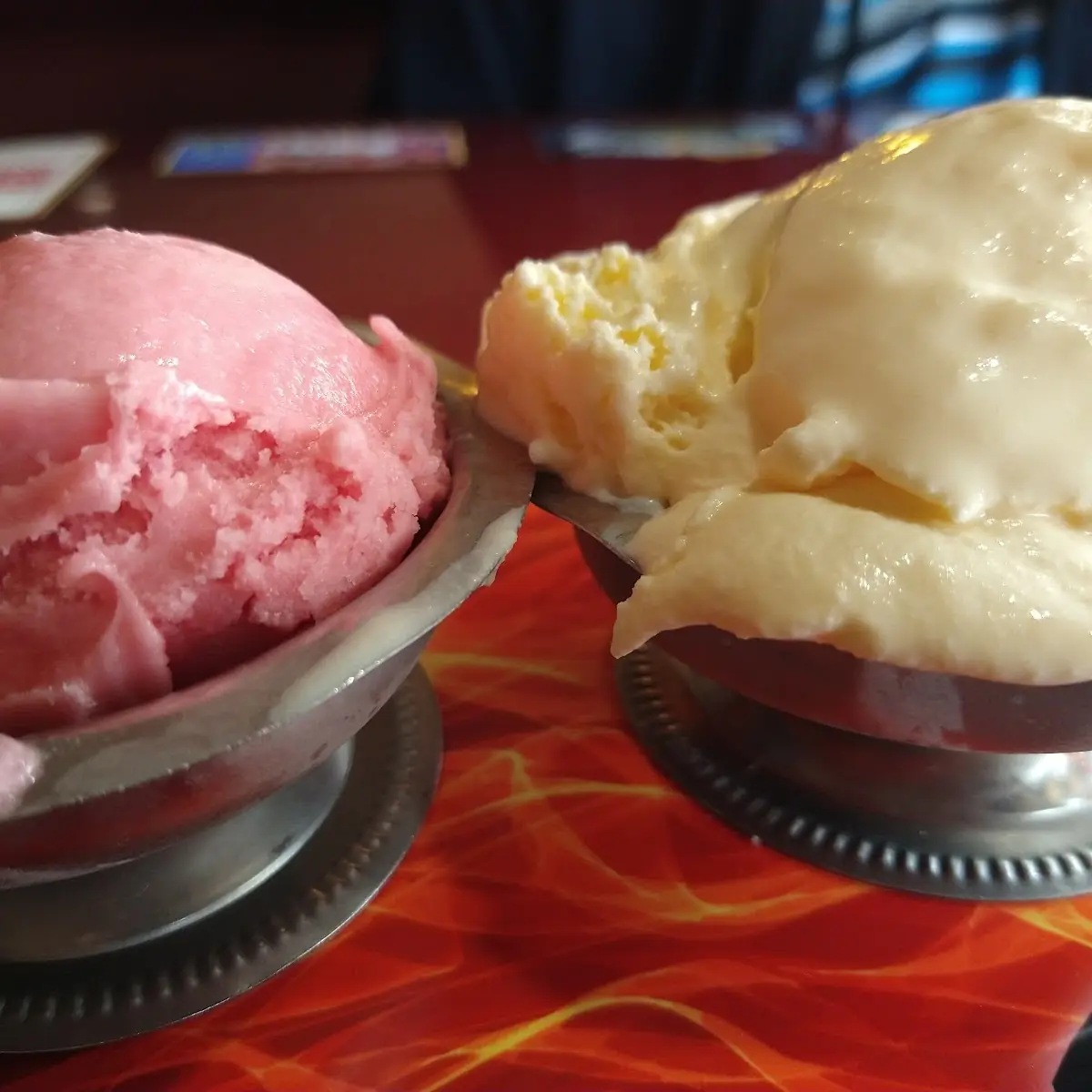 Sherbert and Vanilla Ice Cream