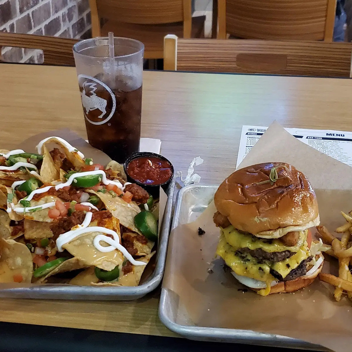 Cheese Curd Bacon Burger with Ultimate Nachos