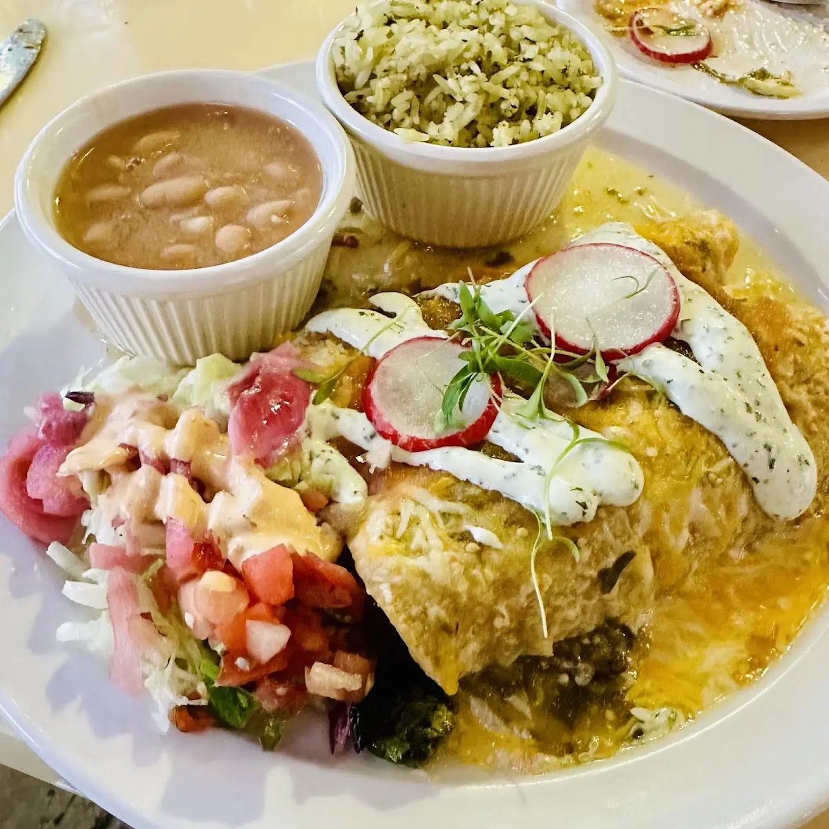 Veggie Enchiladas V - Rice & Beans