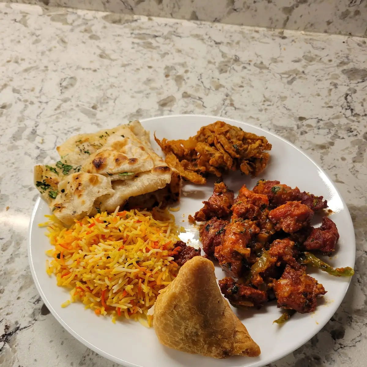 Samosa and Onion Pakoda