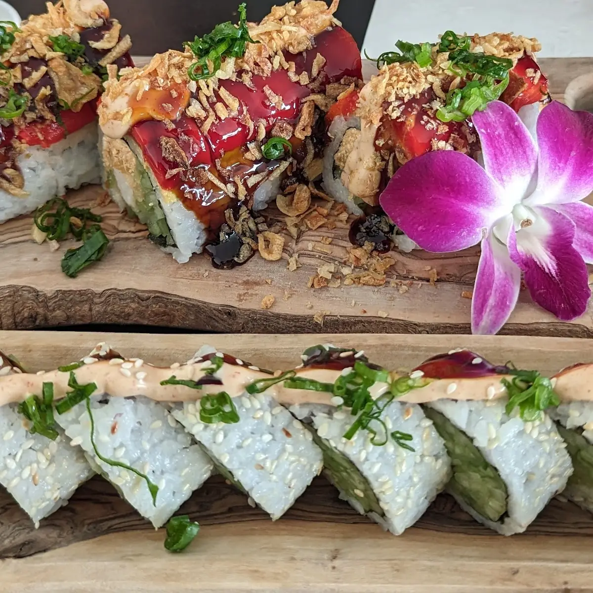 Red Dragon Roll and Avocado Cucumber Roll