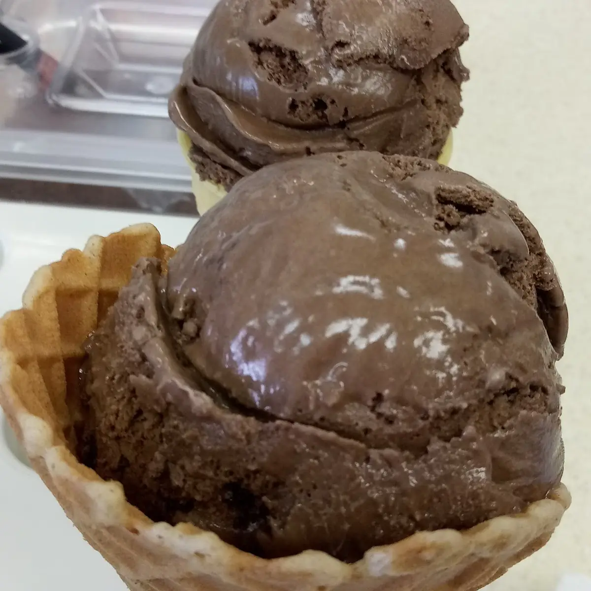 Chocolate Ice Cream Waffle Cone