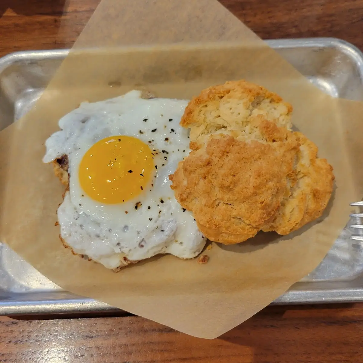 Miso-Praline Bacon & Egg Biscuit