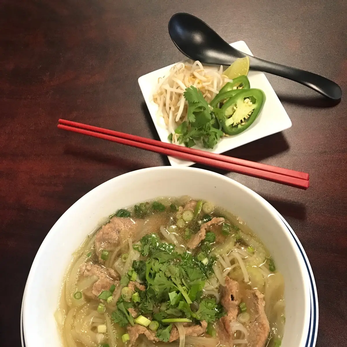 Rice Noodles in Beef Broth