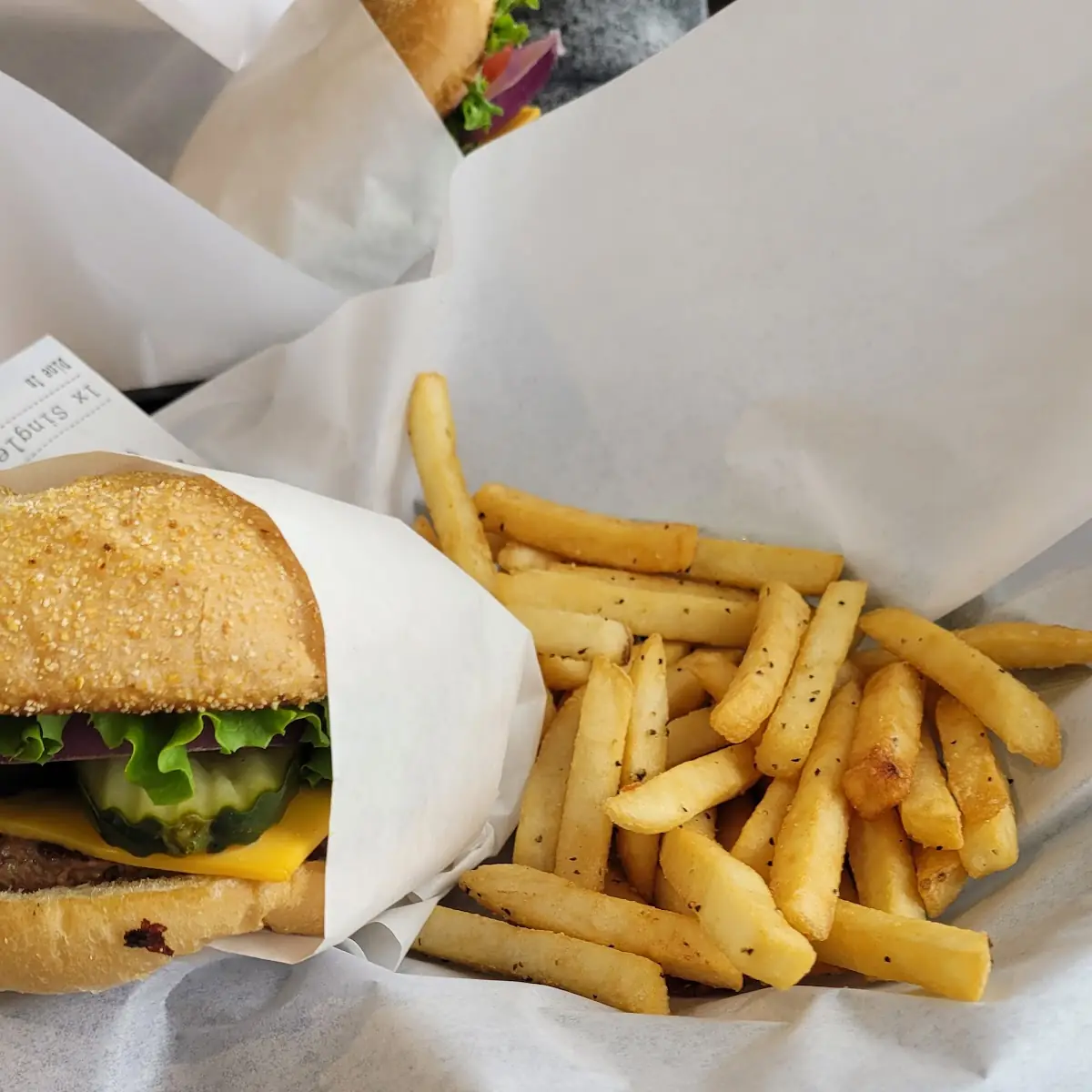 Cheese Burger and Fries