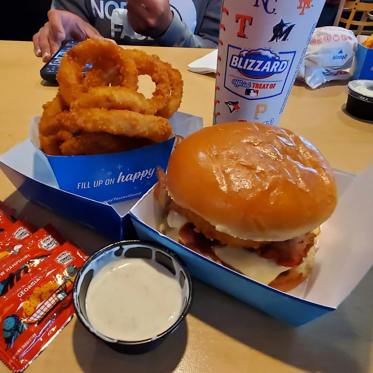 Backyard Bacon Cheeseburger Combo w Onion Rings