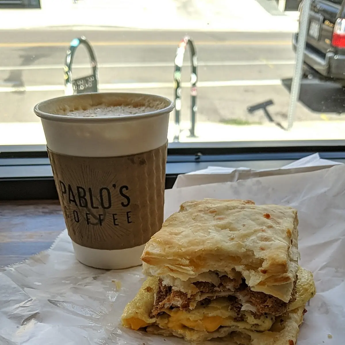Fried Chicken and Egg Biscuit