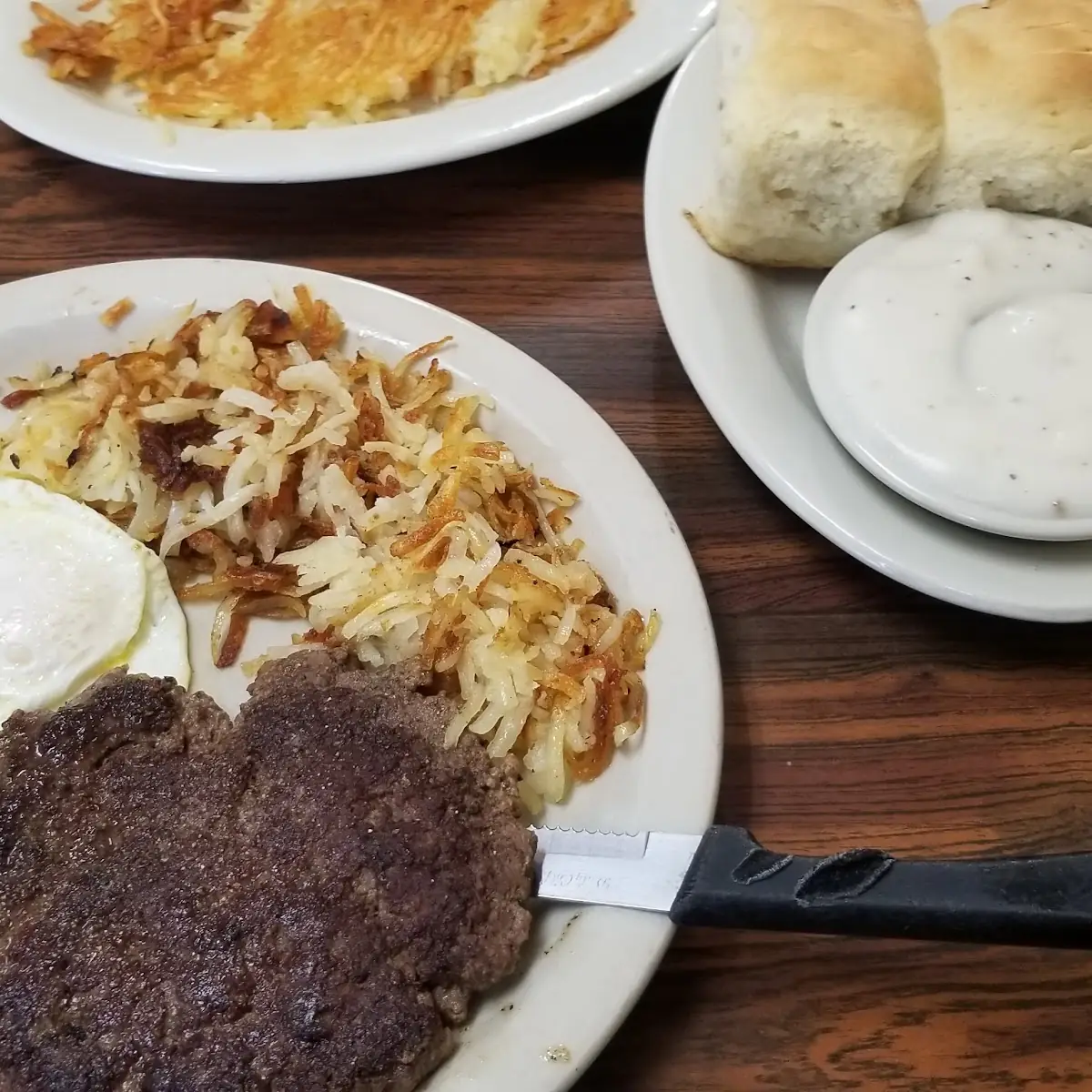 Eggs and Hamburger Steak Patty