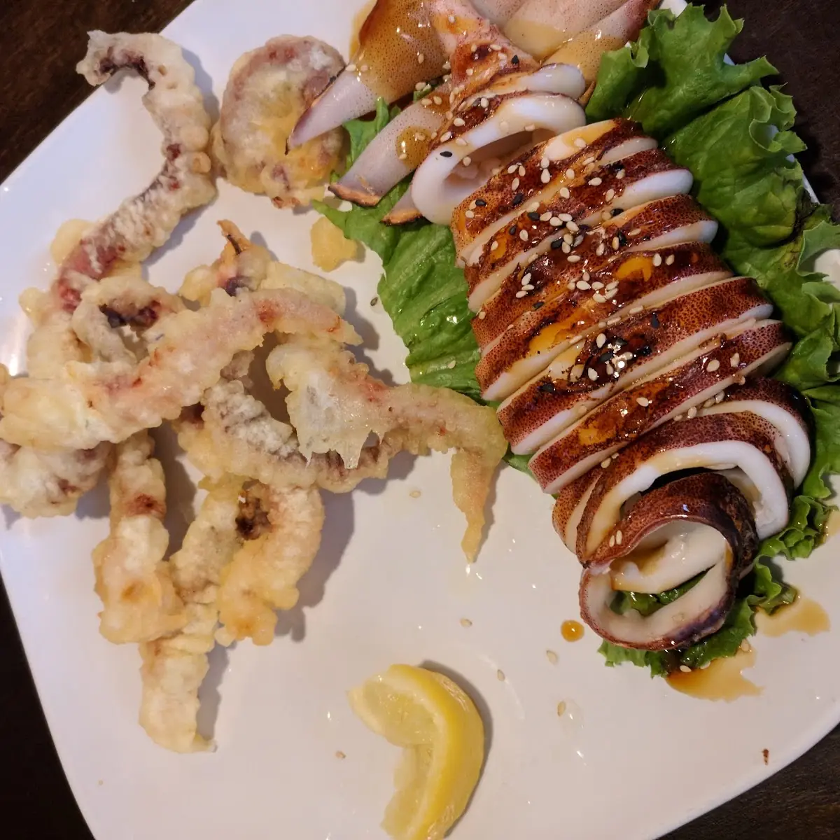 Grilled and Fried Calamari Appetizer