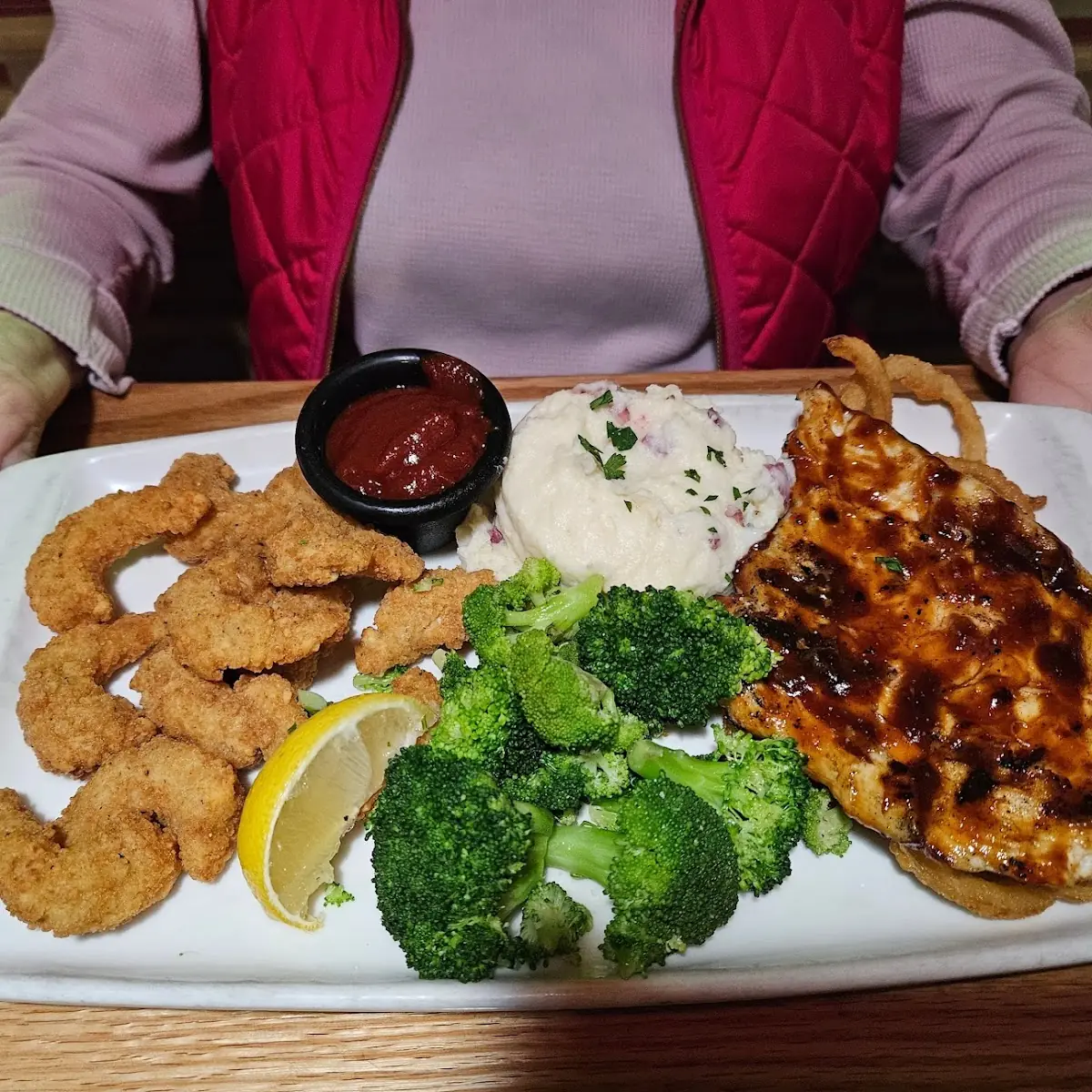 Shrimp BBQ Chicken Veggies