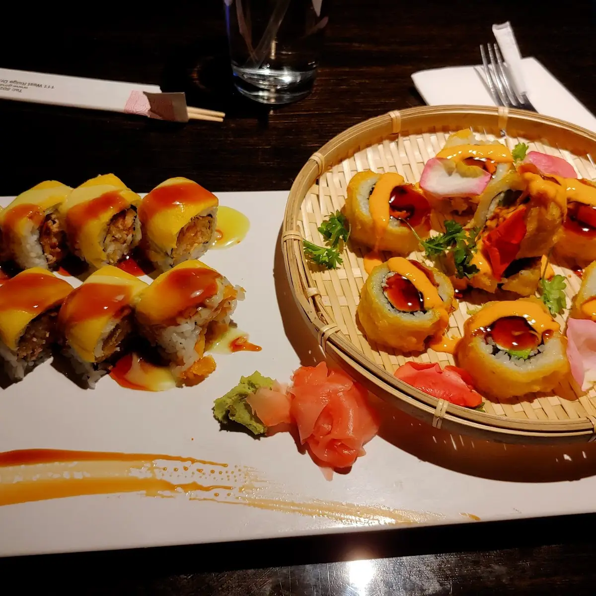 Mango Tango Roll and Snow Crab Roll