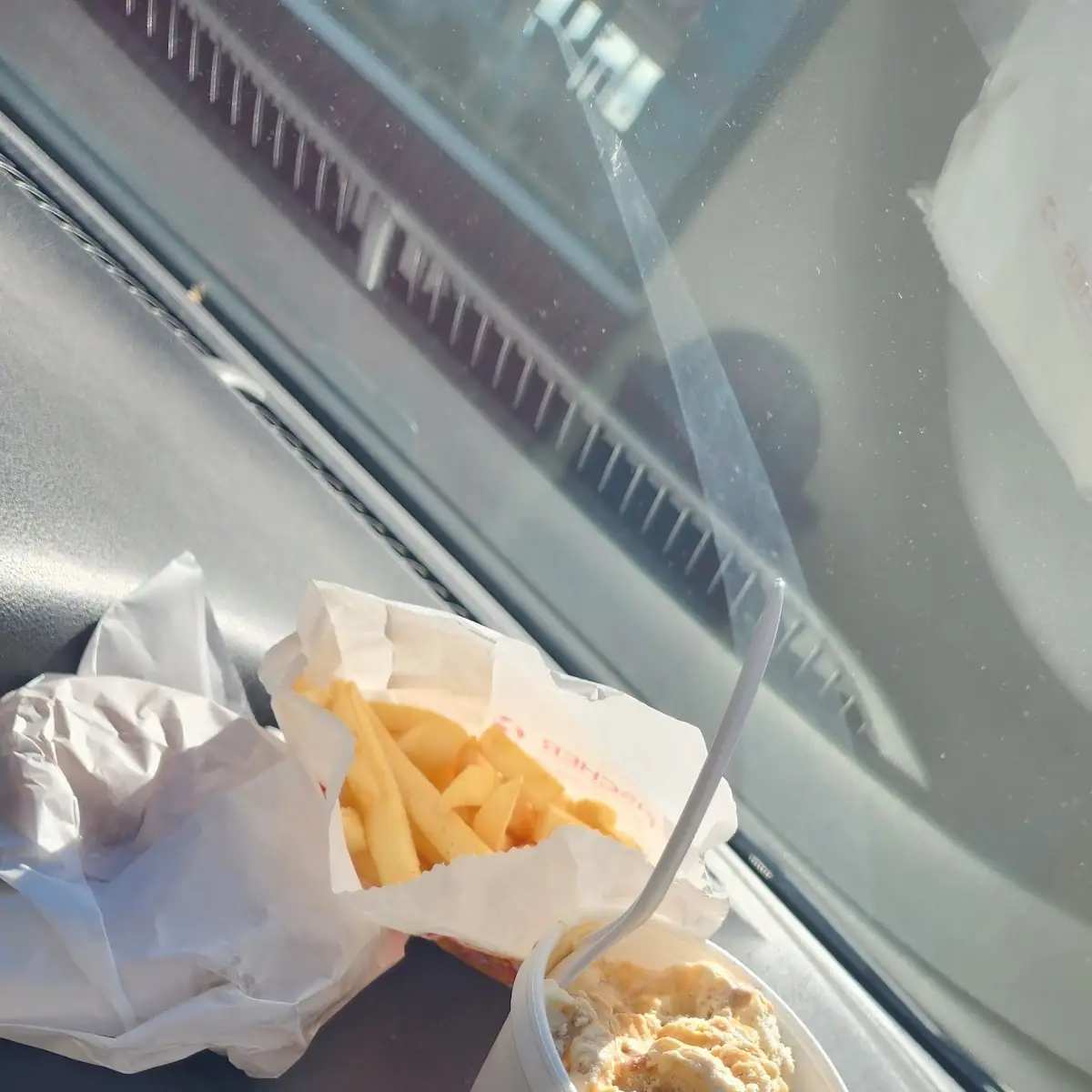 Burger and Fries with Cheese