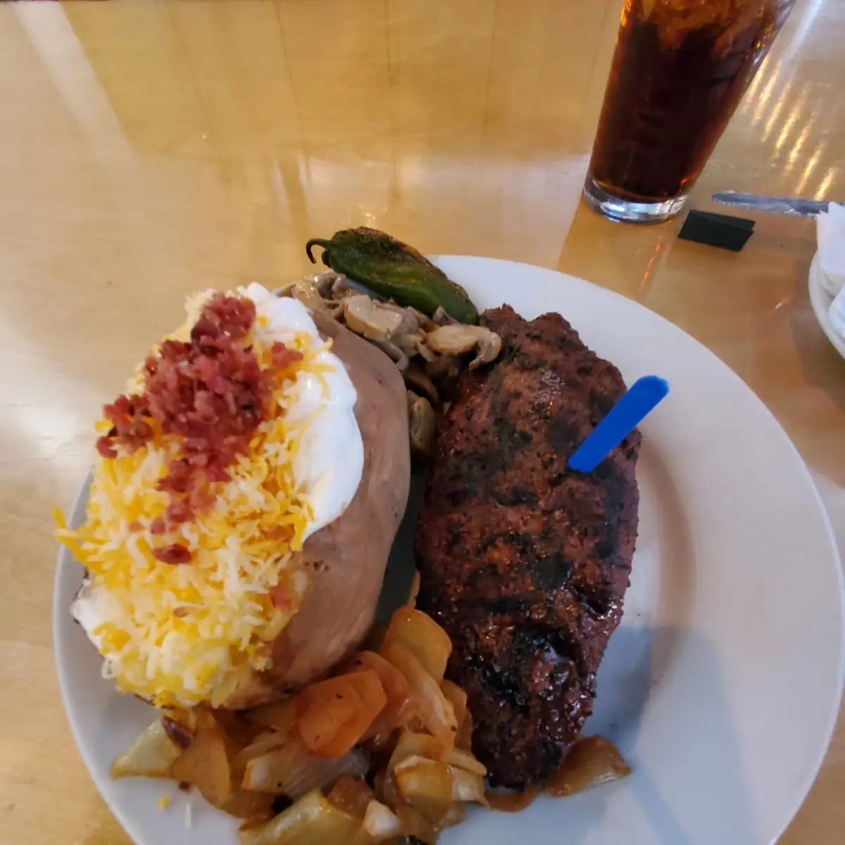 Buffalo Steak and Loaded Baked Potato