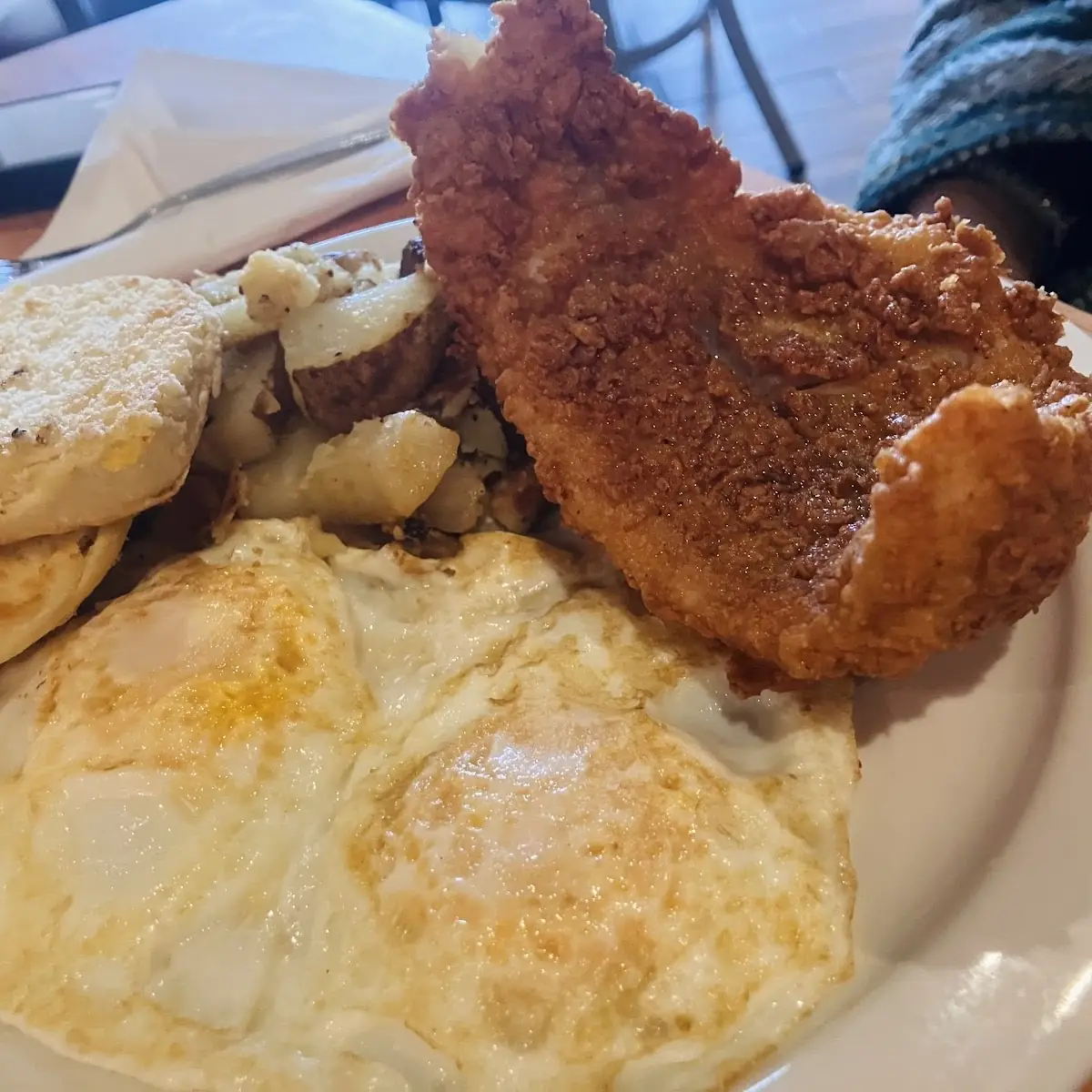 Eggs Country Fried Chicken