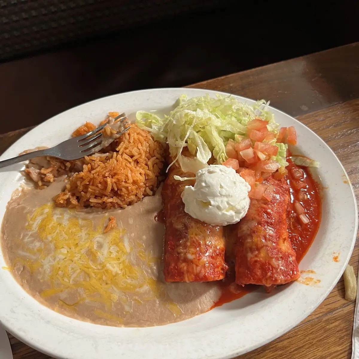Beef & Cheese Enchilada Plate