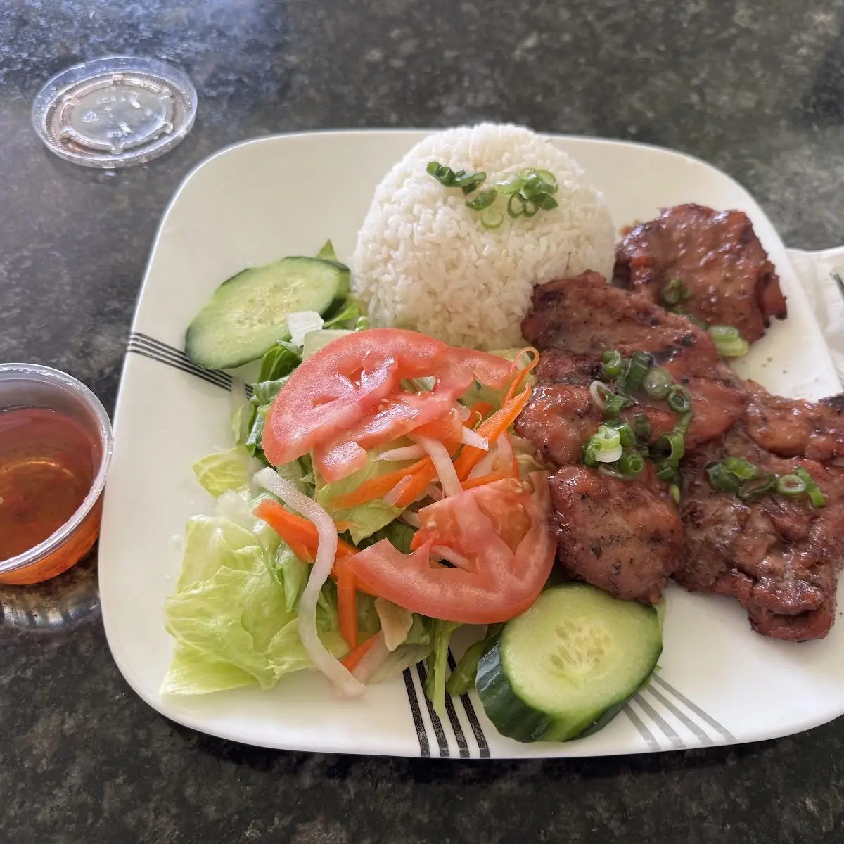 BBQ Chicken Rice Plate