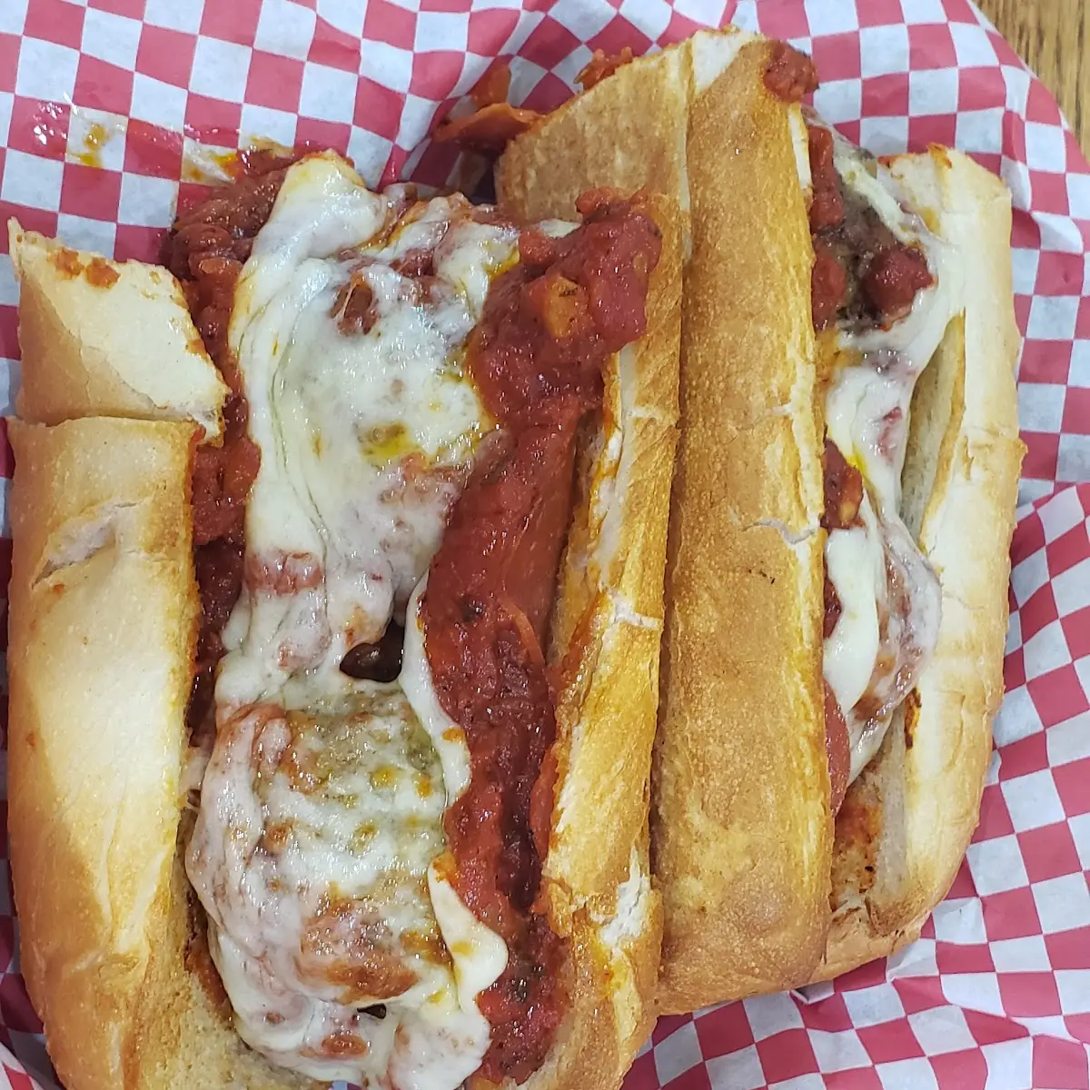 Pizza Sub Added Meatballs