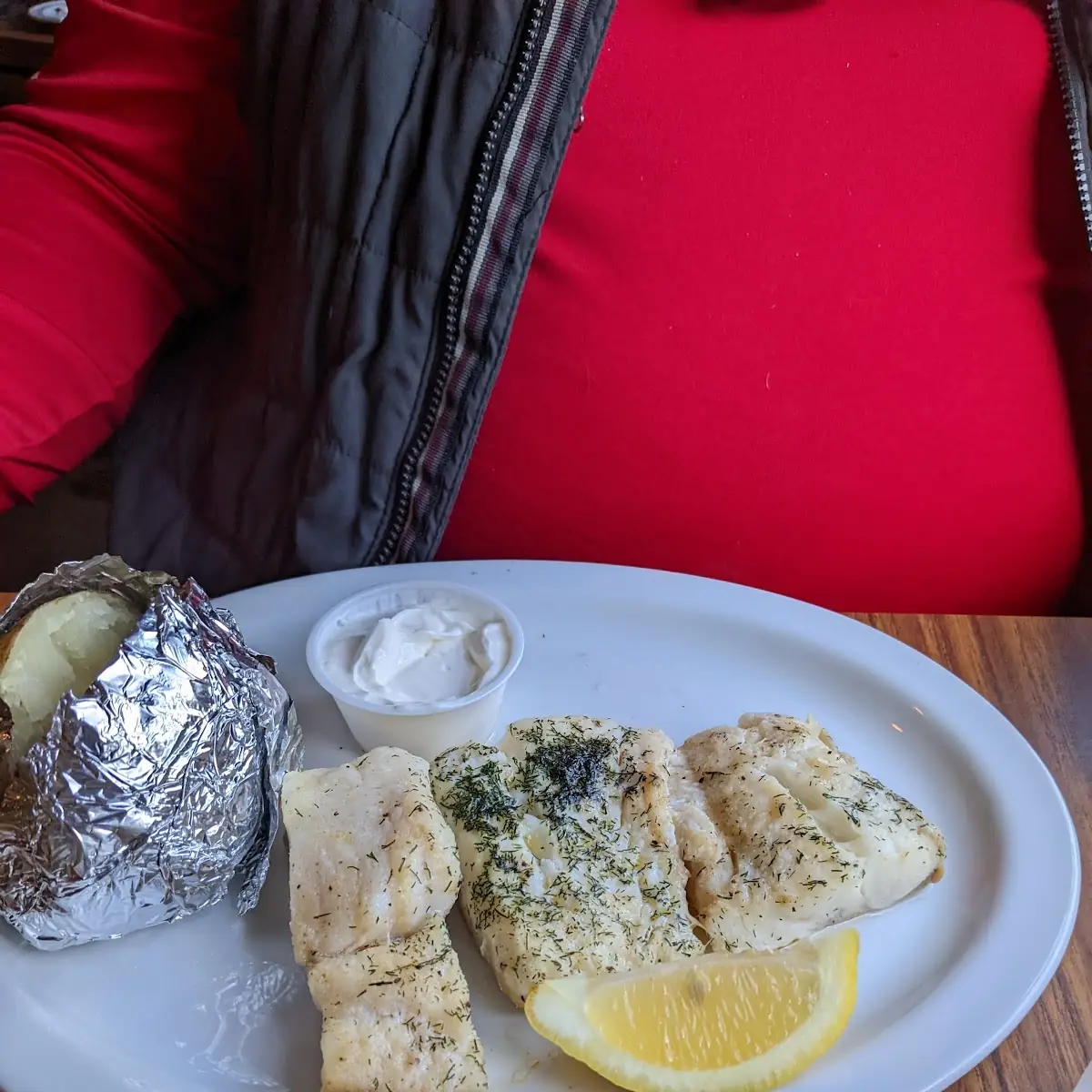 Baked Cod Dinner with Baked Potato