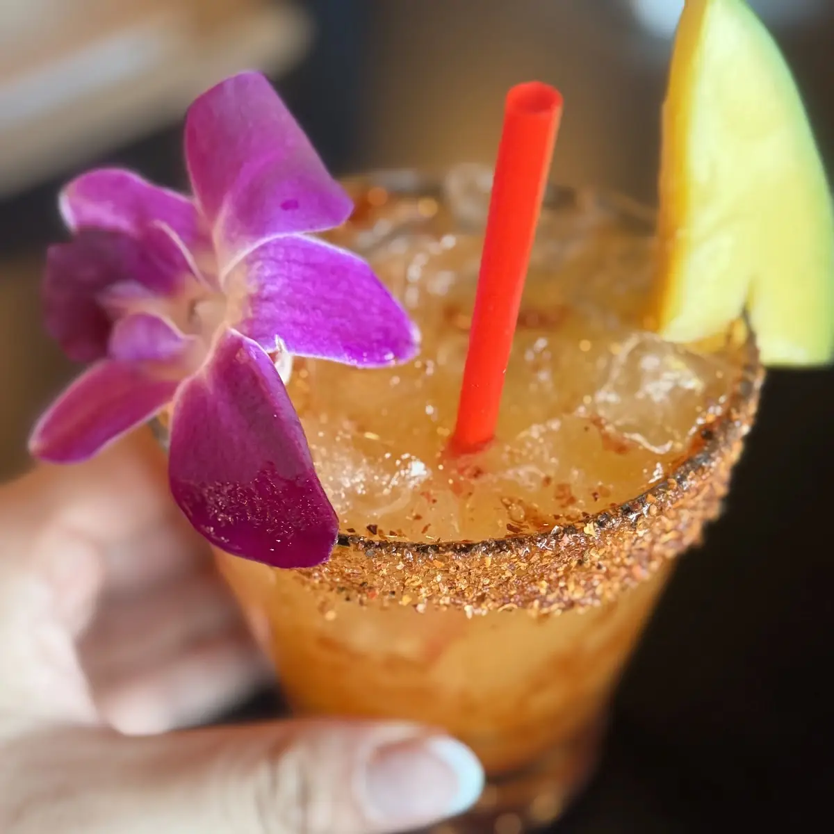 Chamoy Mango Margarita on the Rocks