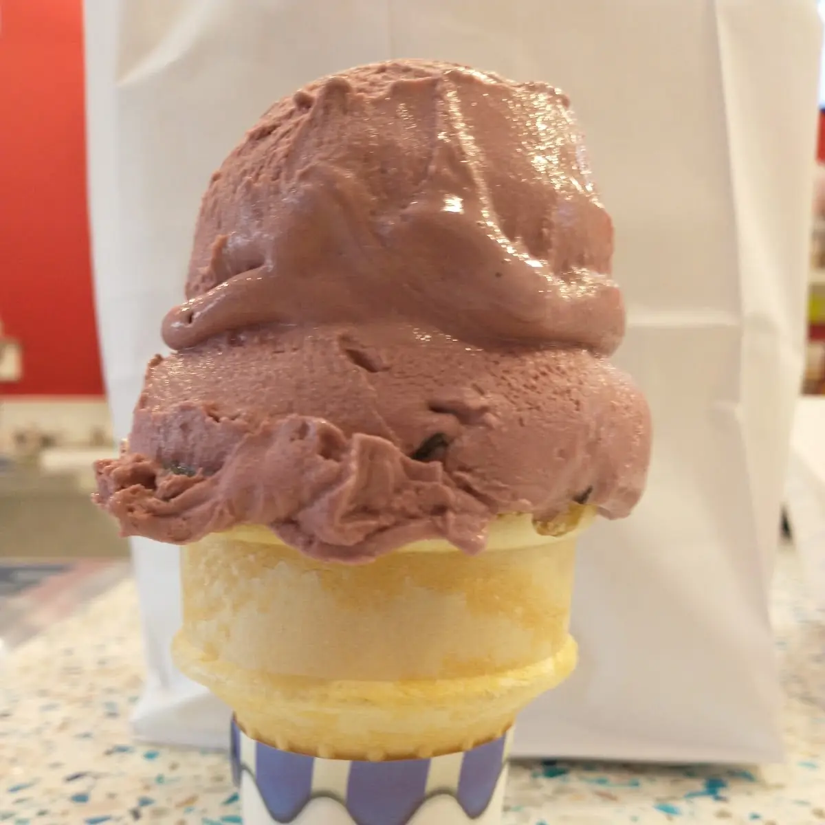 A Black Raspberry Dark Chocolate Chip Custard