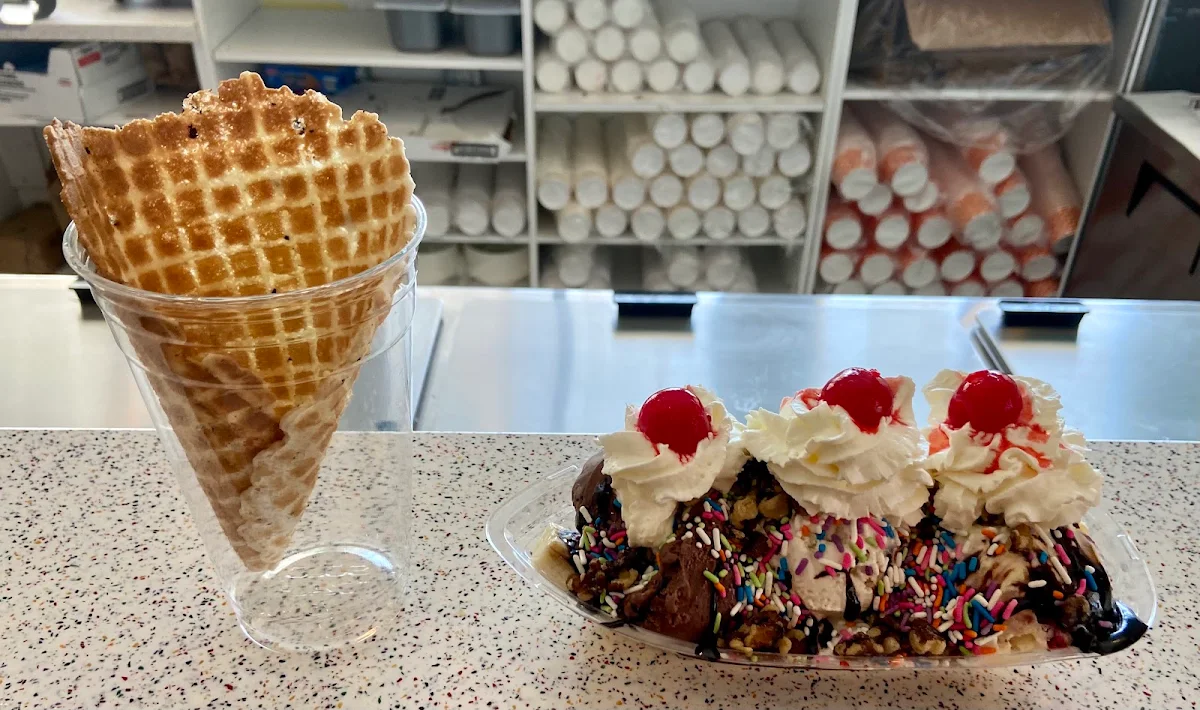 Waffle Cone Banana Split