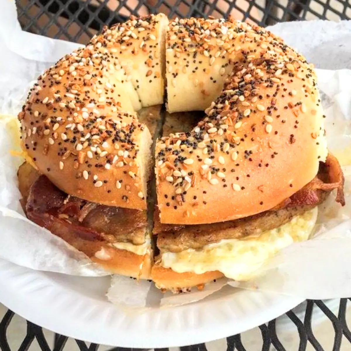 Bacon Egg and Cheese on an Everything Bagel
