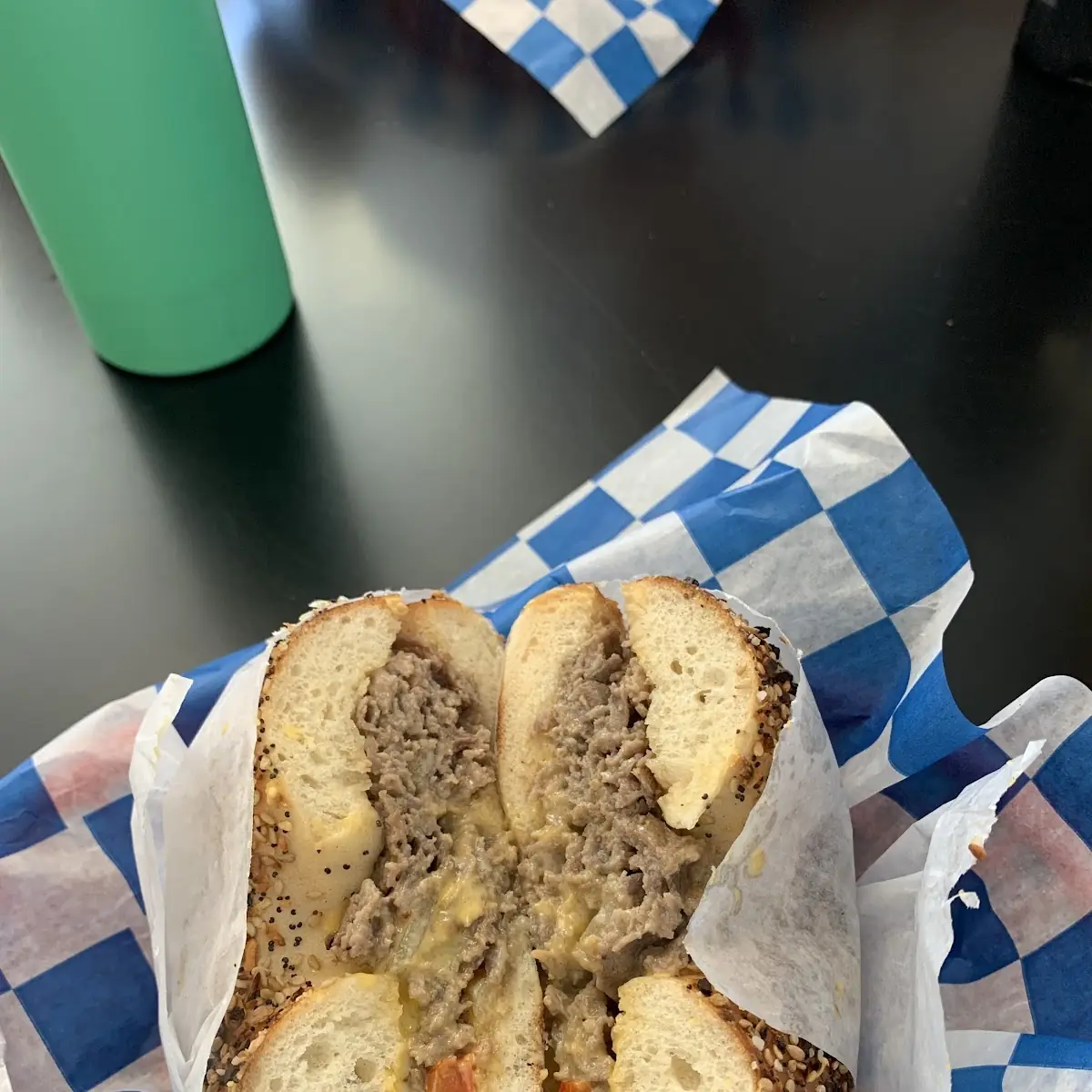 Cheesesteak on Everything Bagel