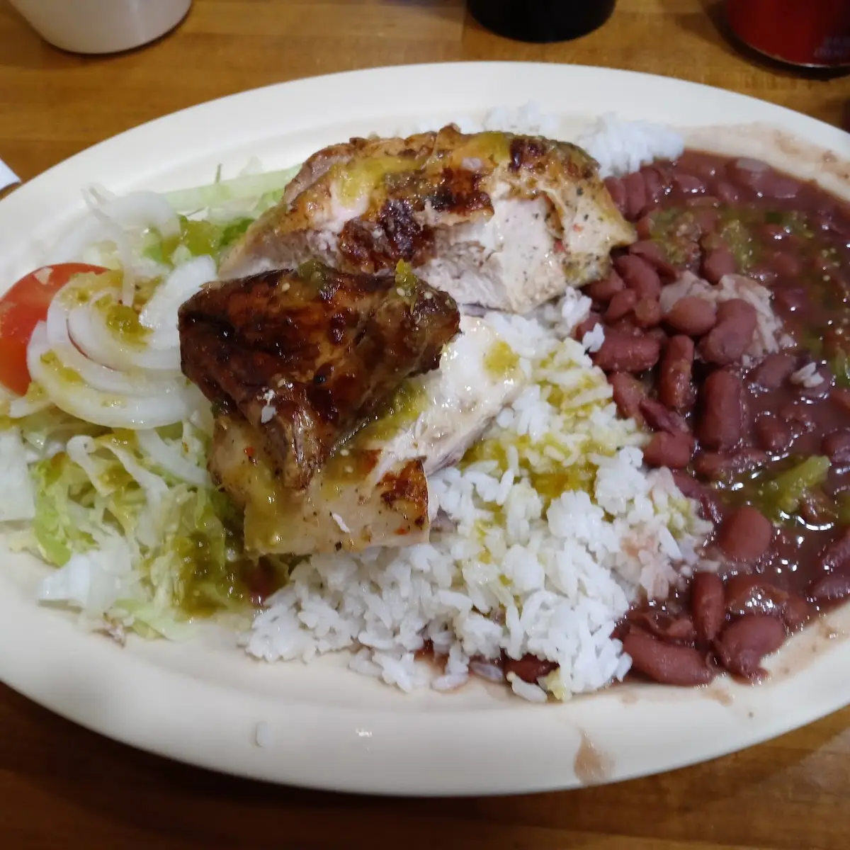 White Rice Red Beans Salad Restoral Chicken