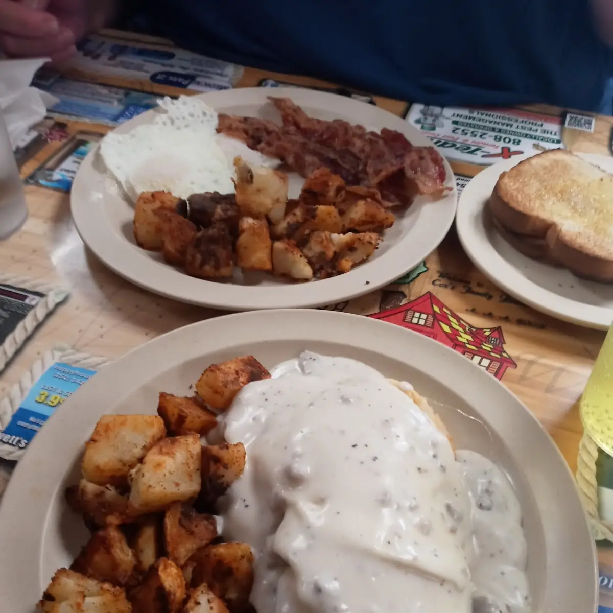 Biscuits and Gravy and Hat and Home Fries