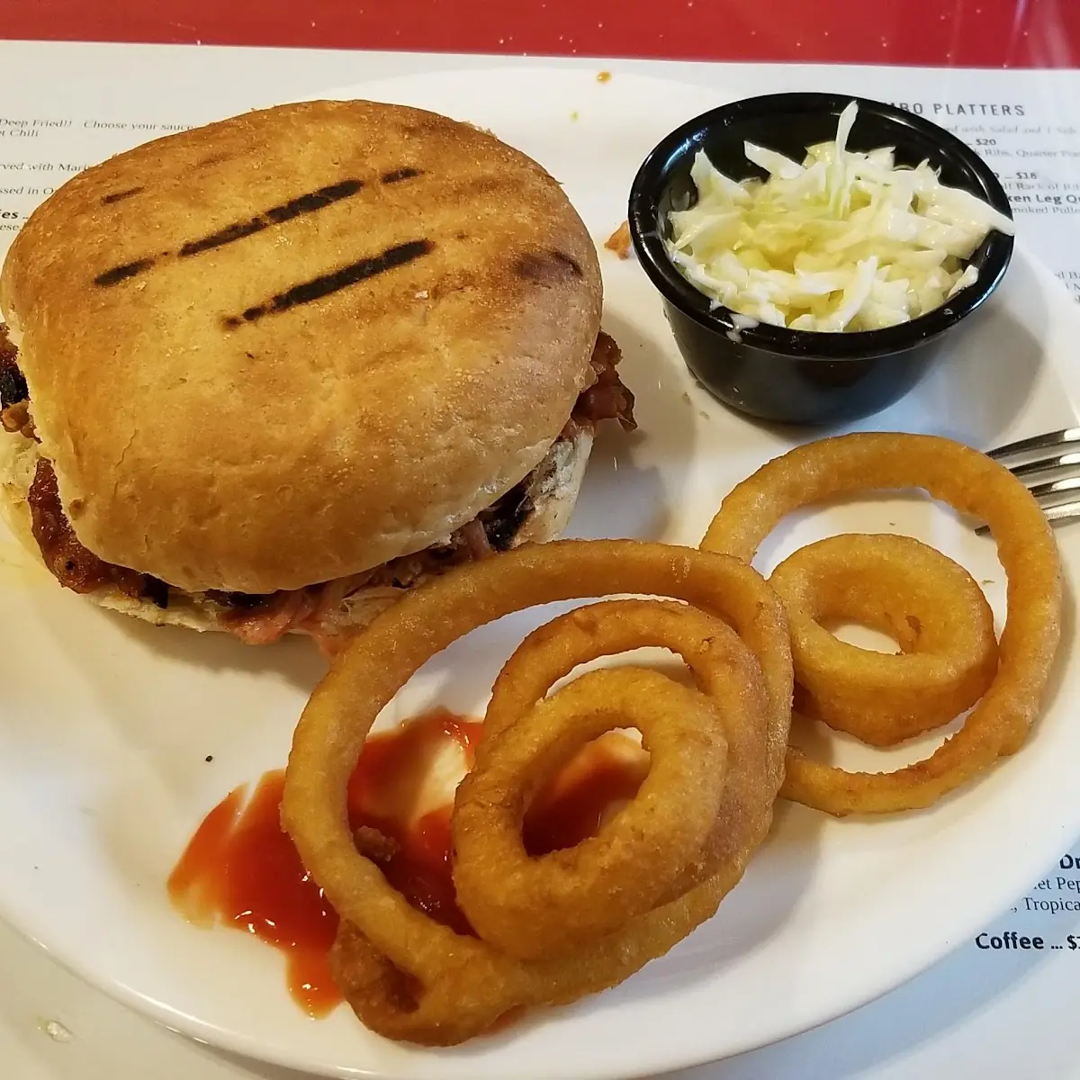 Hamburger and Onion Rings