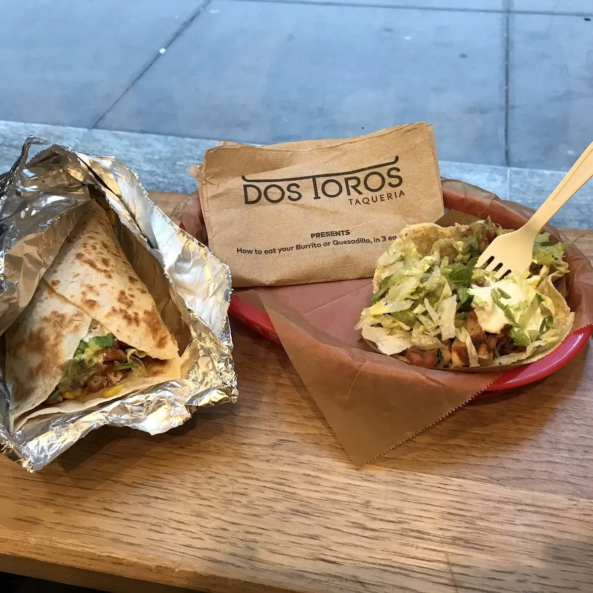 Quesadilla and Chicken Taco
