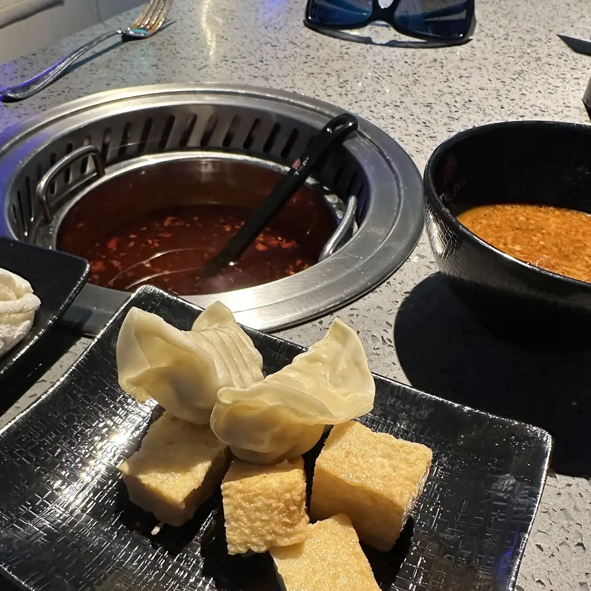 Fried Tofu and Gyoza