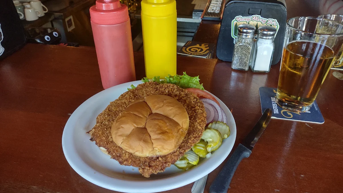 Breaded Pork Sandwich and Salad