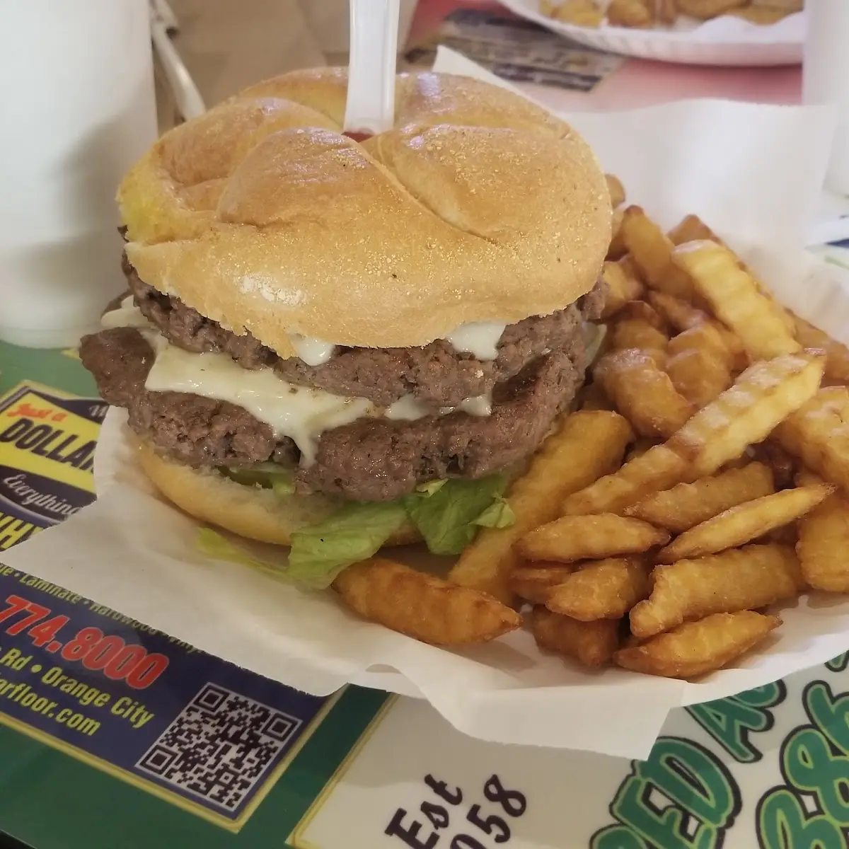 Double Cheeseburger and Fries