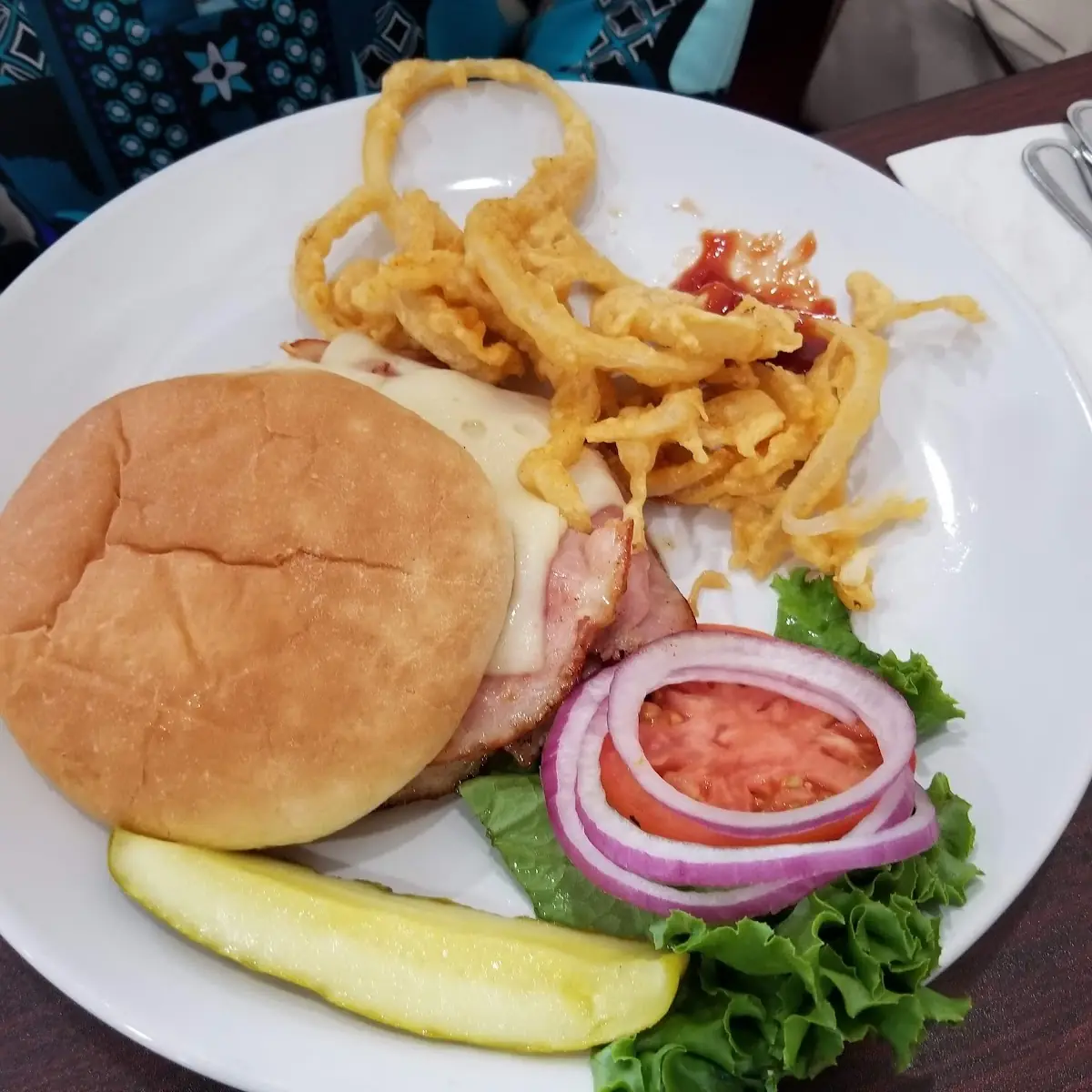 Ham and Swiss with Onion Rings