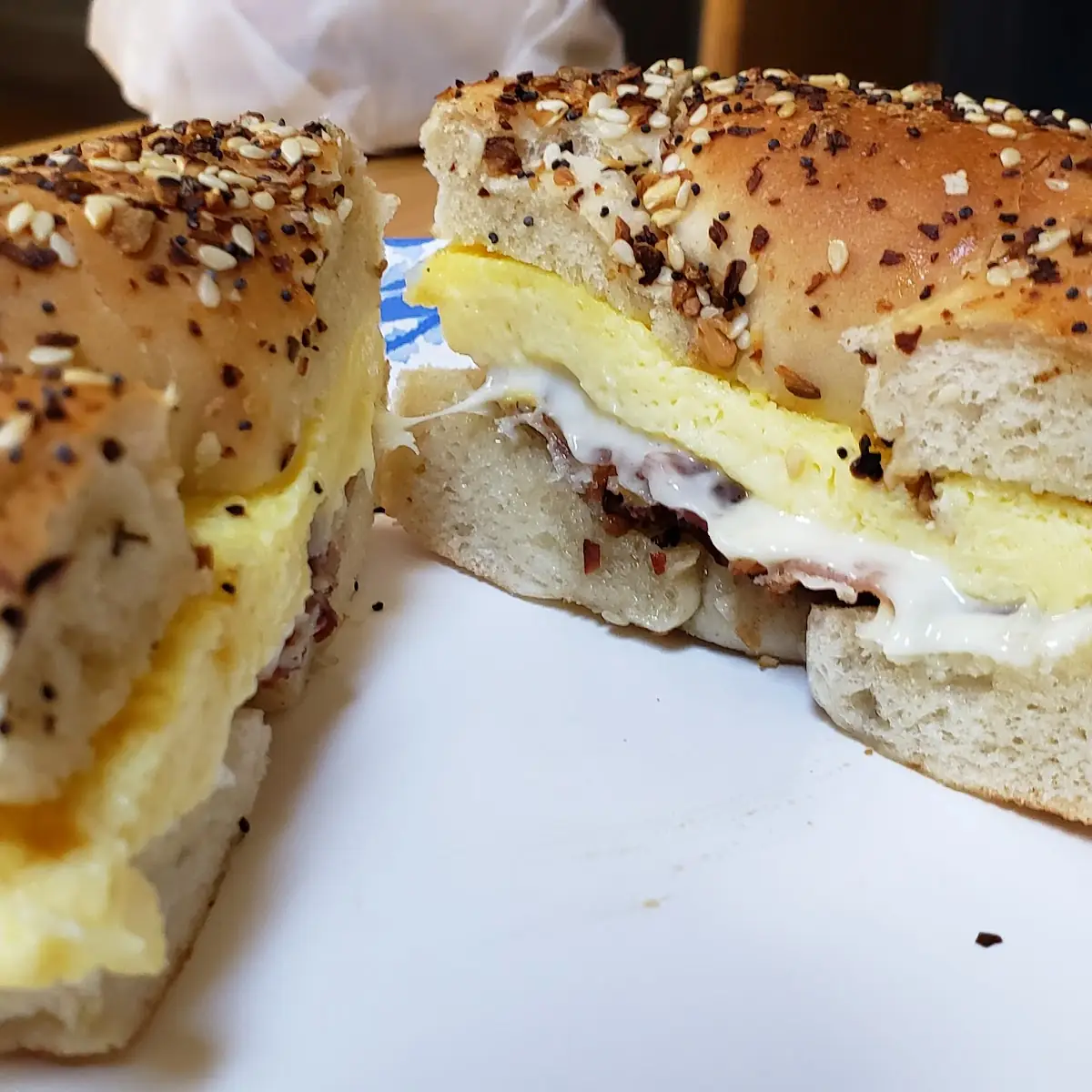 Bacon Egg Cheese on All Seed Bagel