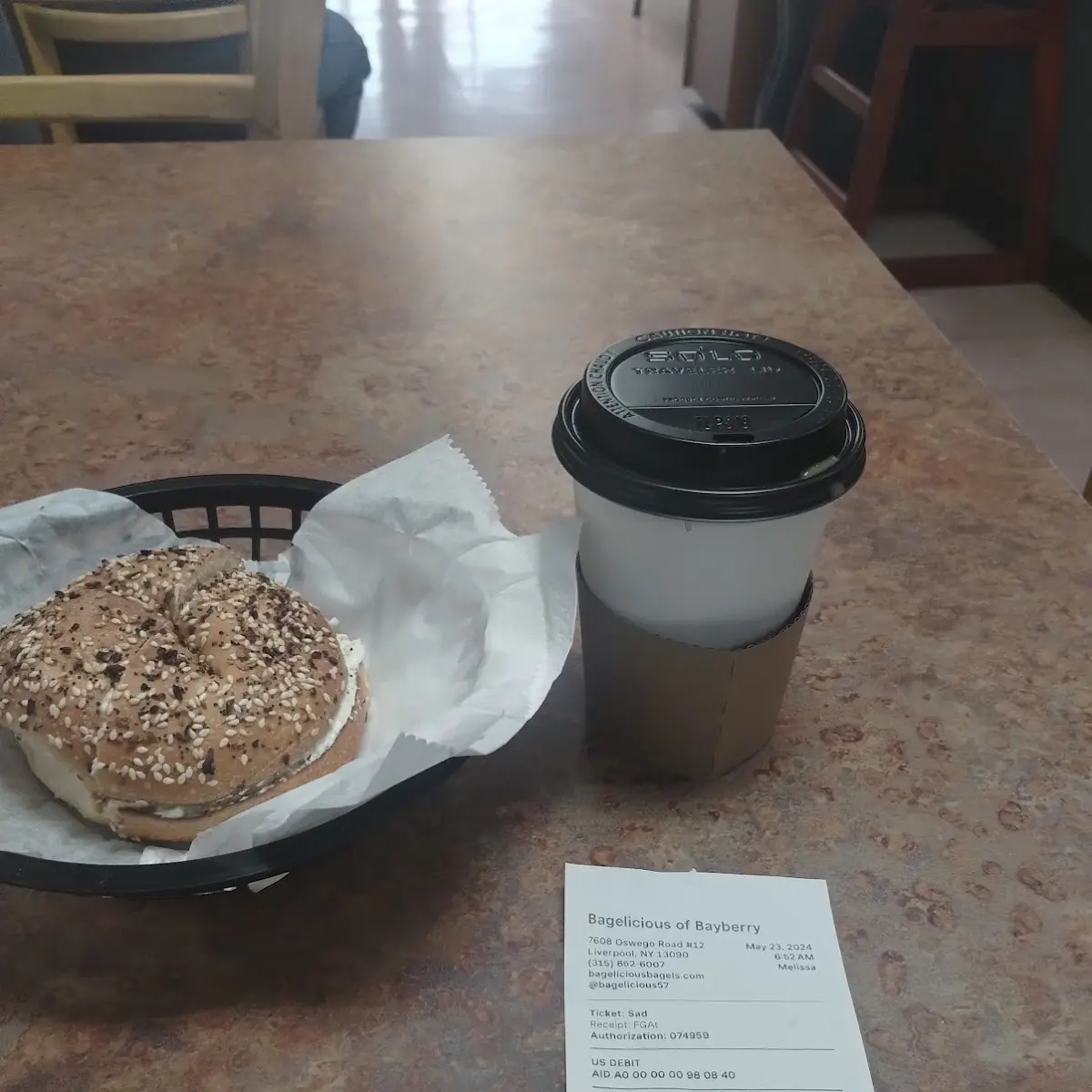 Breakfast Sandwich with Coffee